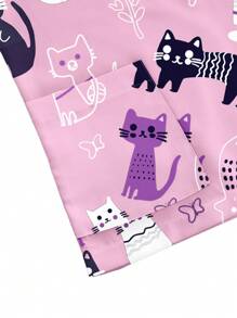 PopScrub Cat Print Short Sleeve /Nursing Scrub Uniform Top Women Summer Tops Women Scrubs Scrub Sets For Women Women Scrubs Nurse Scrub Sets Women,Women's Fashion Casual Sports Scrub Tops, Business Women Clothing, Women's Summer Tops Multi-Occasion Wear Versatility, Women's Summer Beach Shirts,Tops With Cute Puppies, Bees, Insects, Kittens, Flowers, Grass, Trees, Hearts, Clouds, Ice Cream, Donuts, Butterflies, Starfish, Tie-Dye And Other Printed Patterns - Mauve Purple - View 3