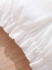 SHEIN Vintaside Kids Tween Girl Ruffle Trim Top & Floral Print Ruffle Hem Skirt - Multicolor - View 6