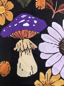 SHEIN LUNE Plus Size Women Plant Floral Print Slim Fit Flare Pants - Multicolor - View 7