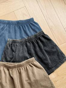 Comfortcana Pantalones cortos casuales de talla grande para mujer con cintura elástica y estampado de flores de nieve, verano