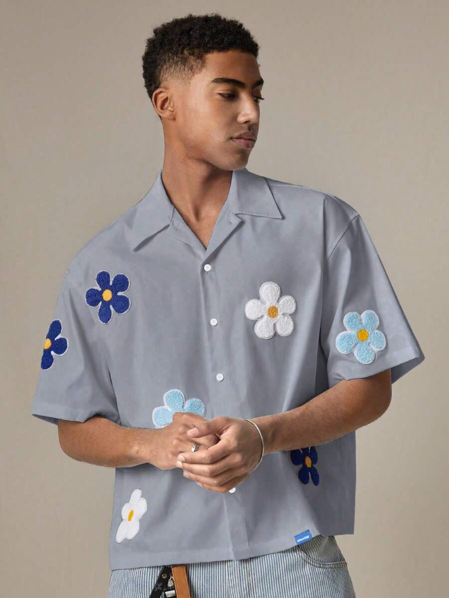 SWAVVY Men's Woven Casual Loose Fit Short Sleeve Shirt, Fashion For Daily Wear - Baby Blue - View 1