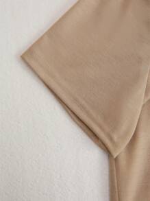 SHEIN Tween Boy Cartoon Pattern Color Block Crew Neck Short Sleeve T-Shirt And Shorts Two Pieces Loungewear Set - Mocha Brown - View 5