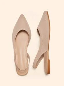 CUCCOO BASICS Women'S Fashionable Apricot Fabric Pointed Toe Flats For Christmas - Apricot - View 4