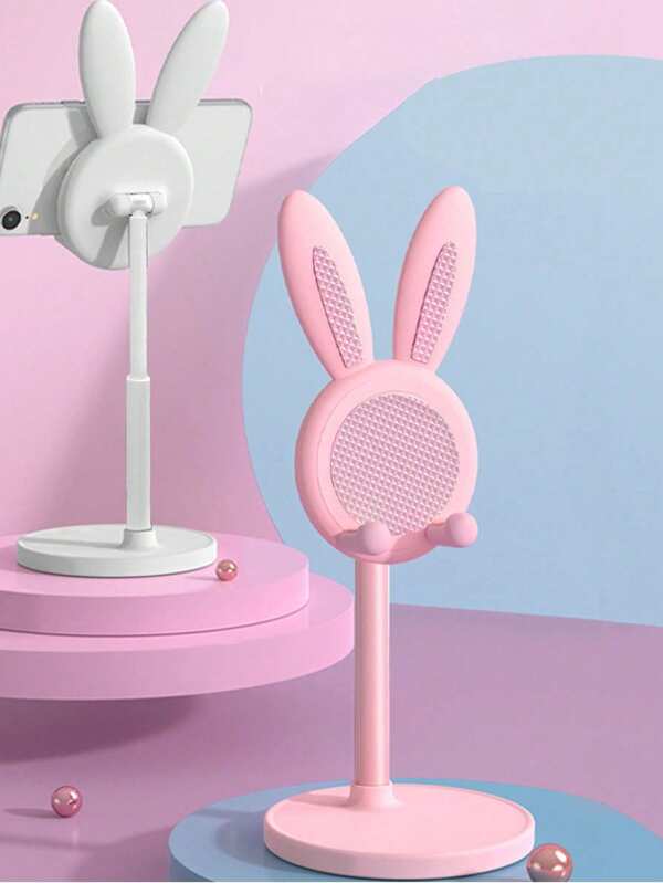 SHEIN 1 Stück kleiner Kaninchen Smartphone Ständer, verstellbarer Handyhalter für Schreibtisch, Büroschreibtisch Zubehör