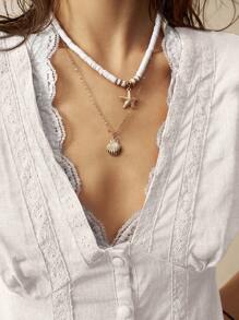 Bohemela Vacation Lace Patchwork Women Shirt - White - View 4