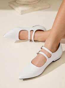 CUCCOO CHICEST Women's Casual Versatile Simple Flat Loafers - White - View 1