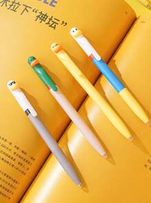 SHEIN Duck Pens Fingertip Small Pulley Roller Skating 0.5mm Ballpoint Black Color Gel Ink For Writing Office School Back To School