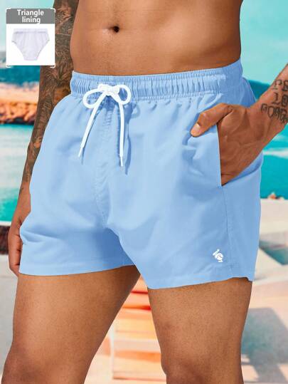 Manfinity Swimmode Herren Sommer Urlaub bedruckte Shorts mit Tunnelzug Bund, Hawaii