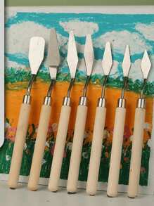 7Pcs Stainless Steel Oil Painting Knives Artist Crafts Spatula Palette Knife Mixing Knife Scraper Art Tools Back To School,Back To School,School Supplies
