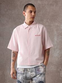 SUMWON Summer Ribbed Crop Shirt Statement Text Streetwear Short Sleeve Casual Fashion Top Urban Festival Style Comfortable Designer Aesthetic