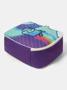 Nyan Cat X SHEIN Cat Pattern Large Capacity Makeup Organizer Box, Portable Travel Makeup, Brush And Accessory Case, Zippered Cute And Fashionable Beauty Box - Multicolor - View 5