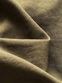 SHEIN LUNE Women's Solid Color Elastic Waist Drawstring Hem Straight Leg Casual Pants Fall Cloth For Women - Army Green - View 6