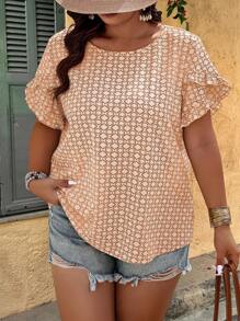 SHEIN Holidaya Camisa casual de manga corta con estampado de flores para mujer talla grande, ideal para vacaciones