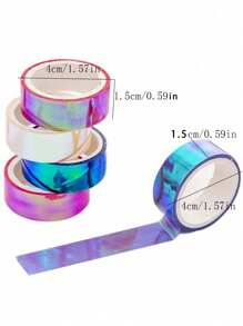 5rolls Laser Decorative Tape Back To School - Multicolor - View 4