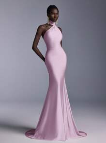 Elitara Minimalist Backless Mermaid Maxi Dress Suitable For Attending Formal Parties, Galas And Evening Formal Occasions For Women, Party Dress, Gown, For Wedding Guest