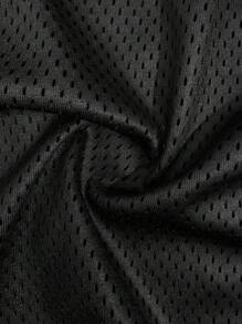 Manfinity EMRG Men's Sports Big Number Print Two In One 2 In 1 Sports Casual Speed ​​Casual Drawstring Waist Shorts, Sweatpants - Black - View 5