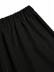 SHEIN Clasi Plus Size Vrouwen Zijknoop Versierd Elegante Pak Broek