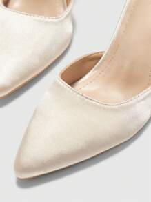 CUCCOO BIZCHIC C Women Champagne Color Block Heel Wedding Pumps For Christmas - Apricot - View 7