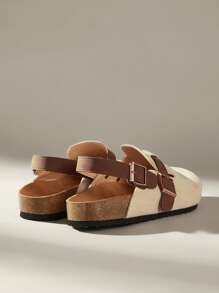 Solecia Women's Spring/Autumn New Thick Bottom Slip-On Mule Shoes, Closed Toe For Christmas - Apricot - View 4