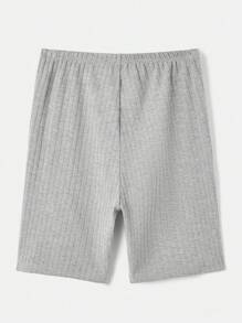 SHEIN LUNE Women's Casual Bermuda Shorts: Multicolor 3-Pack Of Rib-Knit Polyester Shorts - Multicolor - View 2