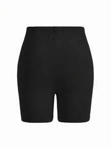 SHEIN 3-Pack Maternity Bike Shorts For Women, Comfortable Knitted Fabric, Short Length - Black - View 11
