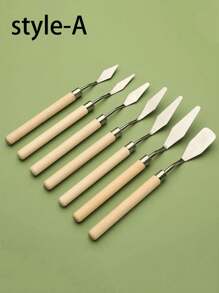 7Pcs Stainless Steel Oil Painting Knives Artist Crafts Spatula Palette Knife Mixing Knife Scraper Art Tools Back To School,Back To School,School Supplies