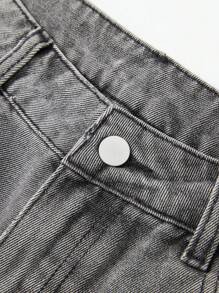 ROMWE MEN Grunge Punk Pantalones vaqueros de moda para hombre, adecuados para el verano