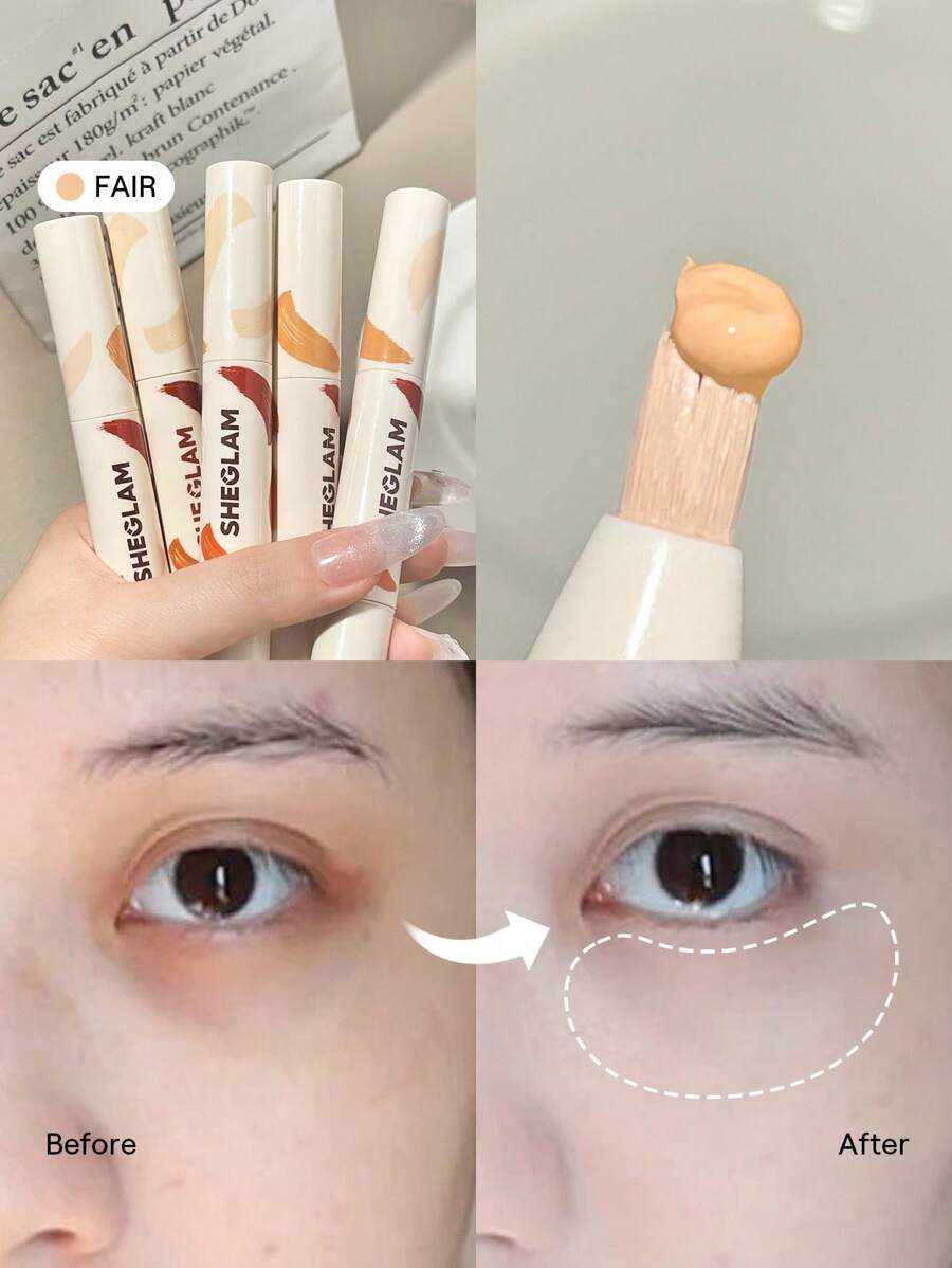 SHEGLAM 完美肌膚高遮瑕遮瑕膏-20 色液體遮瑕刷保濕輕盈全天保濕遮瑕膏化妝品促銷遮瑕膏 品牌 美容 化妝 化妝品 適合女性與女孩 完美搭配冬季 Y2K 時尚 流行 生日禮物 假期 派對準備就緒 最佳顏色