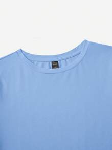 SHEIN LUNE T-shirt à manches courtes décontracté d'été grande taille avec broderie florale