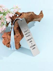 1 件不锈钢书签，适合女性书迷书呆子书签，带流苏，适合生日圣诞节礼物女性朋友闺蜜她的辣读者书虫阅读礼物读书俱乐部礼物返校