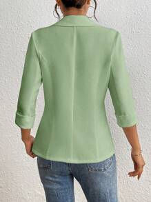 EMERY ROSE Casual / Workwear Solid Color Blazer For Spring/Summer - Green - View 2