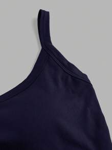 SHEIN VCAY 3pcs/Set Women's Casual Racerback Camisole With Built-In Bra, Black, White, Navy Blue, Suitable For Summer - Multicolor - View 11