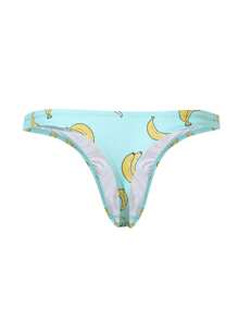 Manfinity KASUA Men's Banana Print Thong Swimwear Briefs, Beach Vacation,Hawaiian