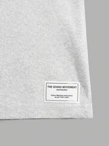 RueChic T-shirt à manches courtes régulier pour homme avec lettres imprimées et patchs