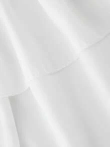 SHEIN Tween Girls' Casual Solid Color Skirt, Summer - White - View 3