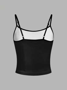 SHEIN EZwear Áo ba lỗ họa tiết hoa gợi cảm màu đen cho nữ, phù hợp cho mùa hè - Nhiều màu - Xem 3