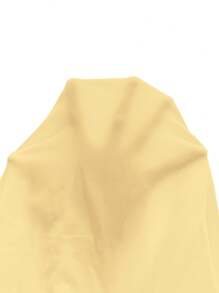 SHEIN EZwear 大码女式方领休闲紧身衣 - 黃色 - 查看 7