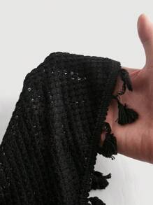 SHEIN MOD Conjunto de 2 piezas con top tipo camisola con borde de flecos en contraste, estilo bohemio, ideal para vacaciones, festivales de música country, salir de fiesta, vestimenta de verano