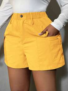 SHEIN SXY Plus Size Solid Color Fashion Summer Shorts