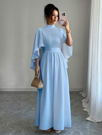 Rafferiza 纯色雪纺连衣裙，优雅女士长裙