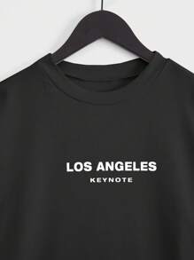 RueChic T-shirt décontracté d'été pour homme, col rond, manches courtes, motif lettre