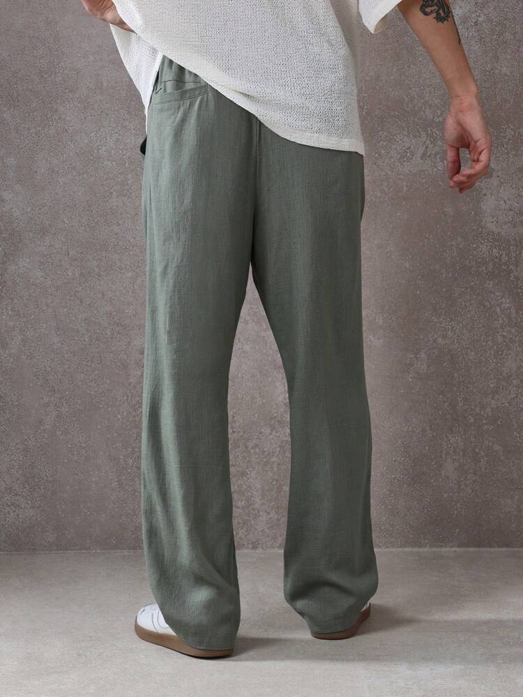 Linen Straight Fit Smart Breathable Pleated Pants