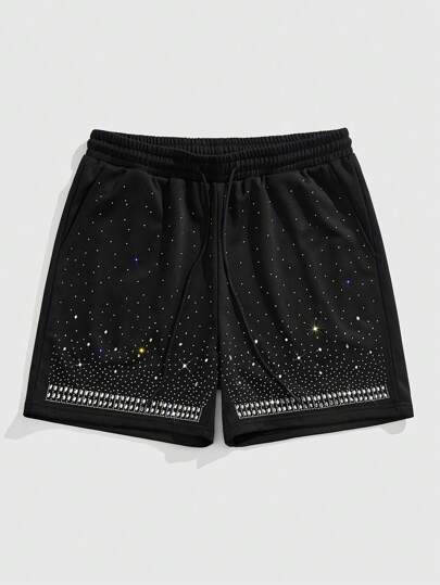 Street Life Men's Summer Fashion Shiny Rhinestone Shorts
