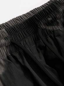 FRIFUL Women's Solid Color Elastic Waist With Pockets Loose Casual Straight Leg Pants - Black - View 8