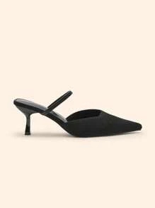 CUCCOO BASICS Women's Solid Color High Heels, Simple And Practical Multipurpose - Black - View 2