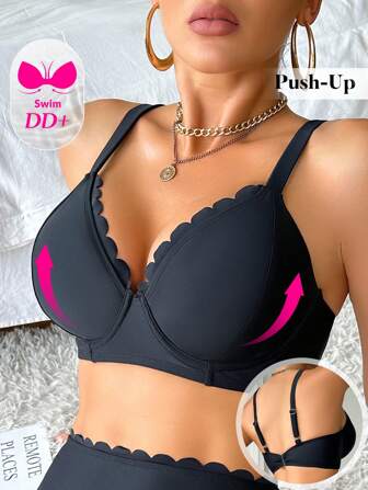 Swim DD+ SS2025 Women Spring/Summer Beach Bikini Top,Beachwear,Solid Colour DD+ Bikini Tops