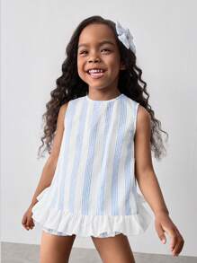 Maija Kids Maija Kids Set informal de 2 piezas con camisa holgada con decoración de mariposa y shorts para niña