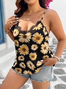 SHEIN VCAY Top/Camiseta sin mangas de moda talla grande, adecuado para el verano
