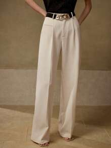 MOTF PREMIUM Pantaloni con pince e cintura