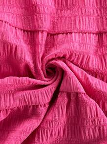 Soleia Solid Ruffle Hem Cami Dress - Hot Pink - View 9